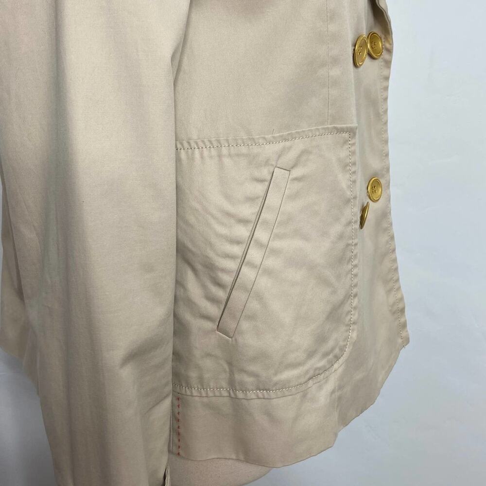 Anthropologie Cartonnier Alderley Pea Coat Tan Jacket Pleated Boho Size 2 - Picture 5 of 14